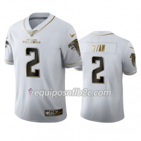 Camiseta Hombre NFL Atlanta Falcons Matt Ryan 2 Nike Blanco Golden Edition 100th